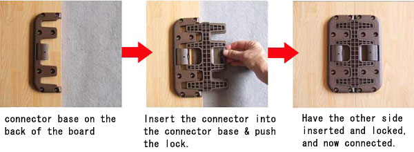 It is one touch to connect or to take apart 2pieces boards.